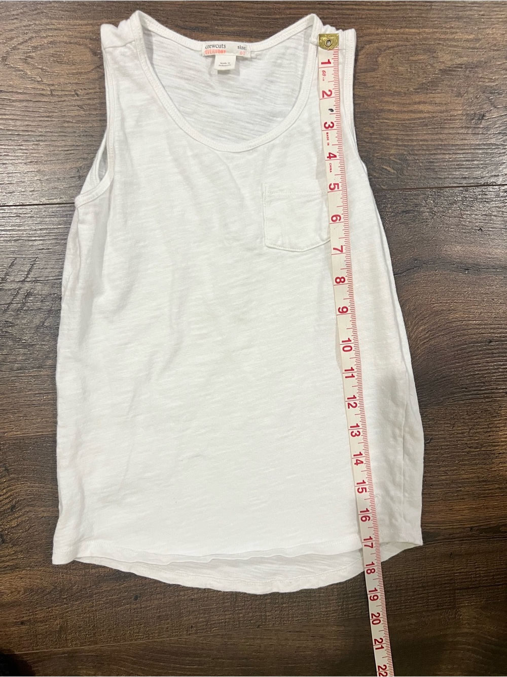 Crewcuts White Sleeveless Pocket Tank Top